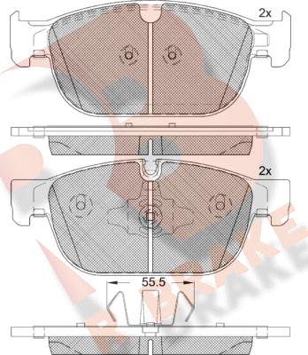 R Brake RB2272 - Kit pastiglie freno, Freno a disco autozon.pro