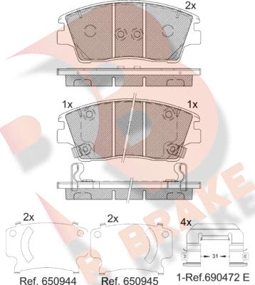 R Brake RB2277 - Kit pastiglie freno, Freno a disco autozon.pro