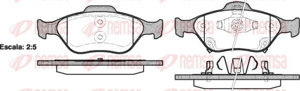 Remsa 0766.12 - Kit pastiglie freno, Freno a disco autozon.pro