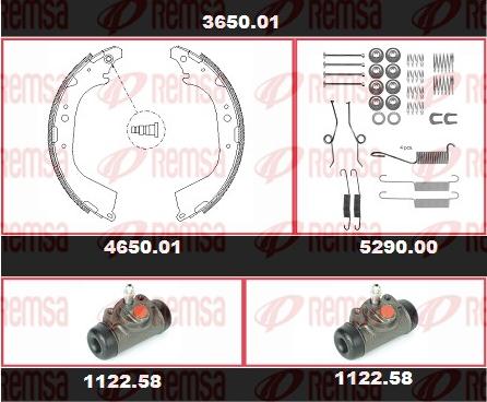 Remsa 3650.01 - Kit ganasce freno autozon.pro