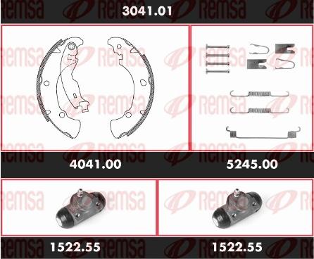 Remsa 3041.01 - Kit ganasce freno autozon.pro