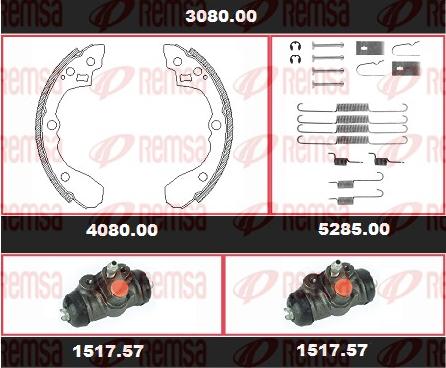 Remsa 3080.00 - Kit ganasce freno autozon.pro