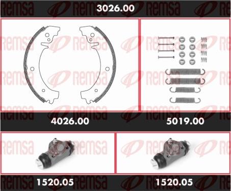 Remsa 3026.00 - Kit ganasce freno autozon.pro