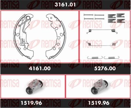 Remsa 3161.01 - Kit ganasce freno autozon.pro