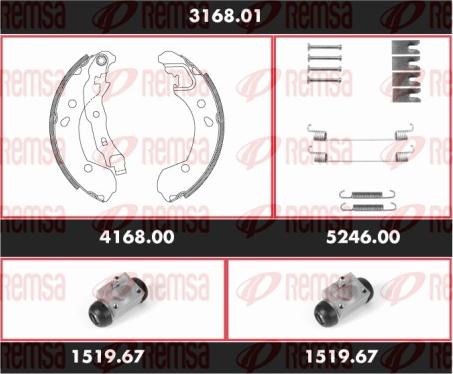 Remsa 3168.01 - Kit ganasce freno autozon.pro