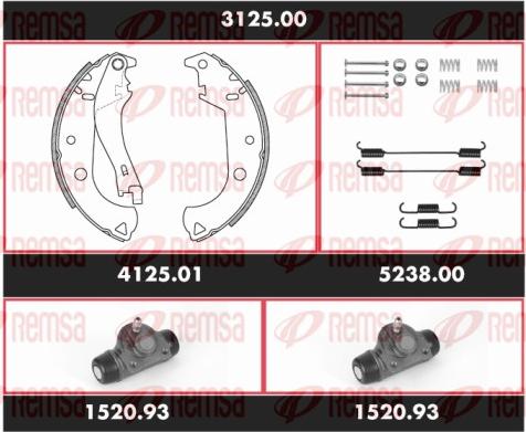 Remsa 3125.00 - Kit ganasce freno autozon.pro