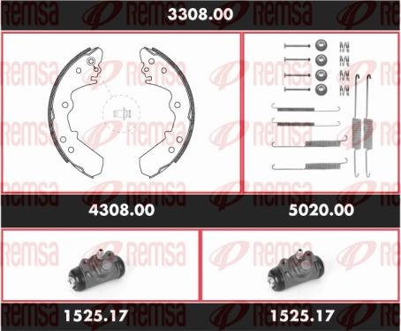 Remsa 3308.00 - Kit ganasce freno autozon.pro