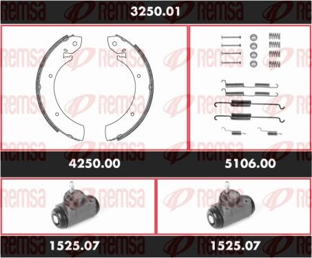 Remsa 3250.01 - Kit ganasce freno autozon.pro