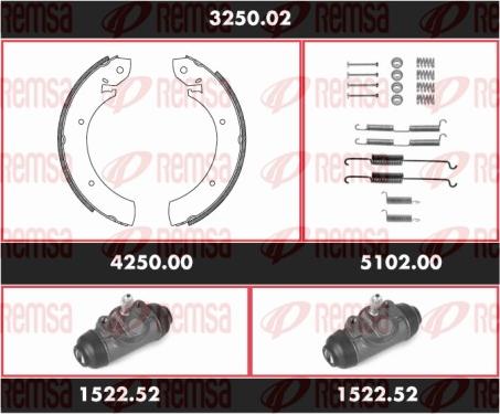 Remsa 3250.02 - Kit ganasce freno autozon.pro