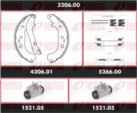 Remsa 3206.00 - Kit ganasce freno autozon.pro