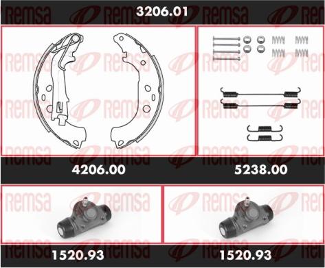 Remsa 3206.01 - Kit ganasce freno autozon.pro