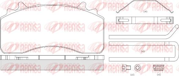 Remsa JCA 1526.80 - Kit pastiglie freno, Freno a disco autozon.pro