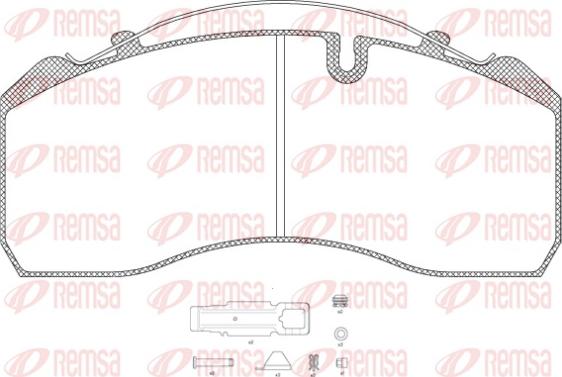 Remsa JCA 814.80 - Kit pastiglie freno, Freno a disco autozon.pro