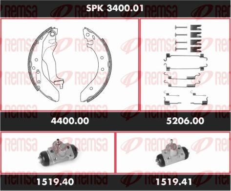 Remsa SPK 3400.01 - Kit ganasce freno autozon.pro