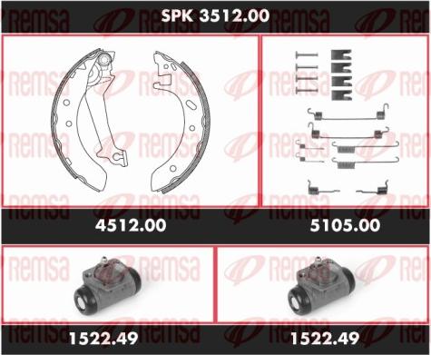 Remsa SPK 3512.00 - Kit ganasce freno autozon.pro