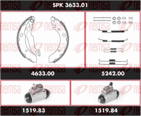 Remsa SPK 3633.01 - Kit ganasce freno autozon.pro