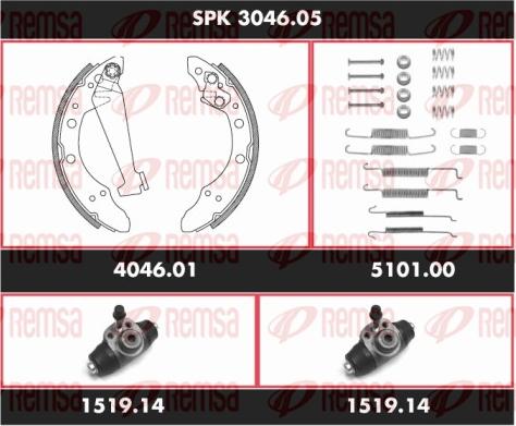 Remsa SPK 3046.05 - Kit ganasce freno autozon.pro