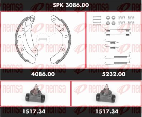 Remsa SPK 3086.00 - Kit ganasce freno autozon.pro