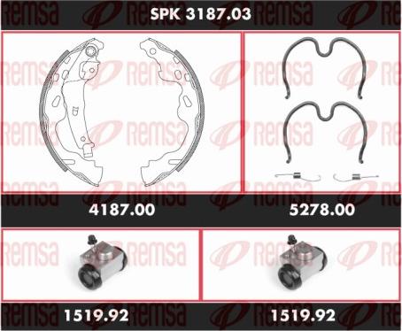 Remsa SPK 3187.03 - Kit ganasce freno autozon.pro