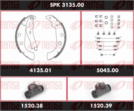 Remsa SPK 3135.00 - Kit ganasce freno autozon.pro