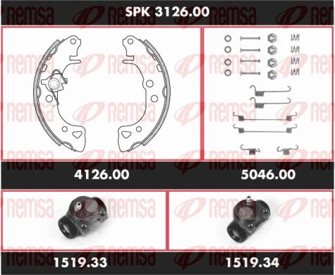 Remsa SPK 3126.00 - Kit ganasce freno autozon.pro