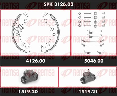 Remsa SPK 3126.02 - Kit ganasce freno autozon.pro