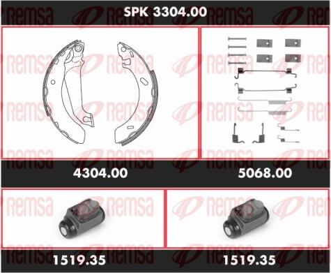 Remsa SPK 3304.00 - Kit ganasce freno autozon.pro