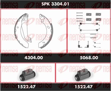 Remsa SPK 3304.01 - Kit ganasce freno autozon.pro