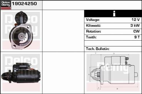 Remy 19024250 - Motorino d'avviamento autozon.pro