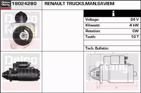 Remy 19024280 - Motorino d'avviamento autozon.pro