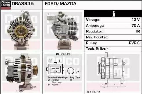 Remy DRA3835 - Alternatore autozon.pro