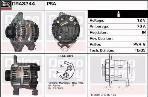 Remy DRA3244 - Alternatore autozon.pro