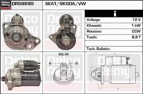 Remy DRS9890 - Motorino d'avviamento autozon.pro