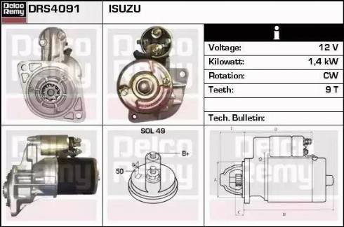 Remy DRS4091 - Motorino d'avviamento autozon.pro