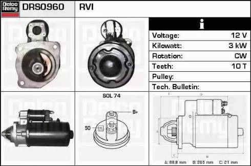 Remy DRS0960 - Motorino d'avviamento autozon.pro