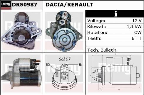 Remy DRS0987 - Motorino d'avviamento autozon.pro