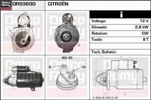 Remy DRS0600 - Motorino d'avviamento autozon.pro