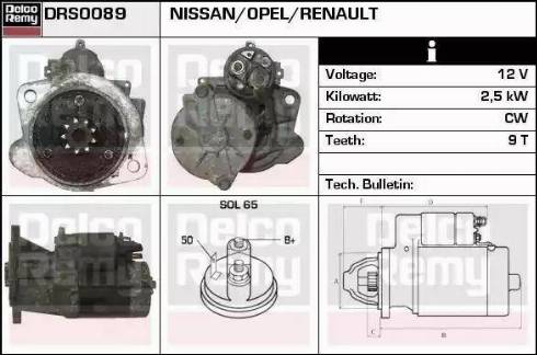 Remy DRS0089 - Motorino d'avviamento autozon.pro