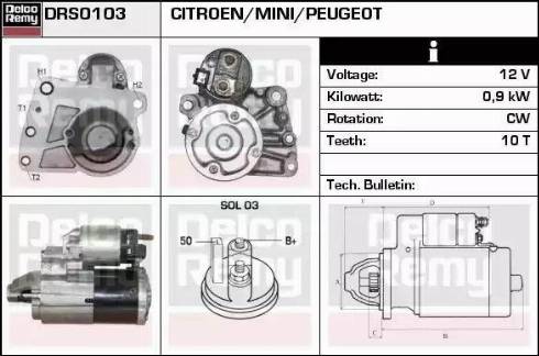 Remy DRS0103 - Motorino d'avviamento autozon.pro