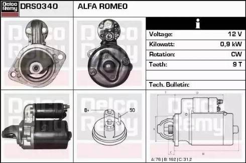 Remy DRS0340 - Motorino d'avviamento autozon.pro