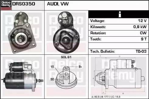 Remy DRS0350 - Motorino d'avviamento autozon.pro