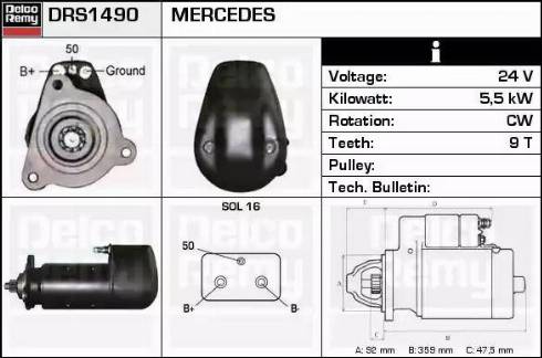 Remy DRS1490 - Motorino d'avviamento autozon.pro