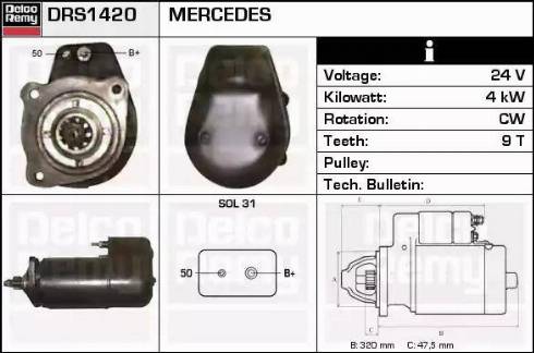 Remy DRS1420 - Motorino d'avviamento autozon.pro