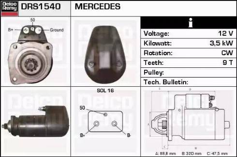 Remy DRS1540 - Motorino d'avviamento autozon.pro