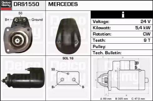 Remy DRS1550 - Motorino d'avviamento autozon.pro