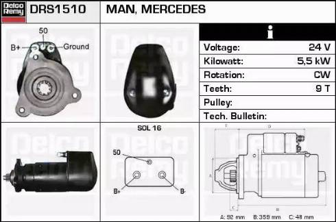 Remy DRS1510 - Motorino d'avviamento autozon.pro