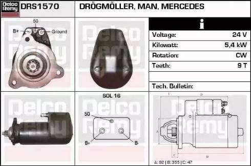 Remy DRS1570 - Motorino d'avviamento autozon.pro