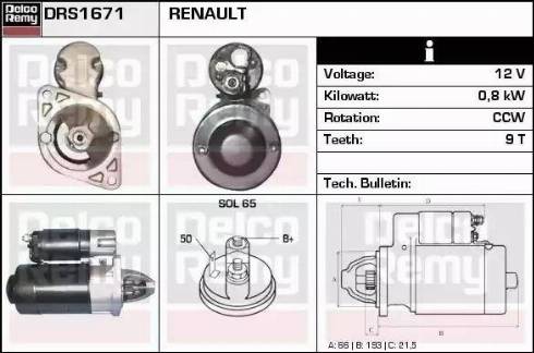 Remy DRS1671 - Motorino d'avviamento autozon.pro