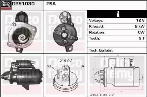 Remy DRS1030 - Motorino d'avviamento autozon.pro