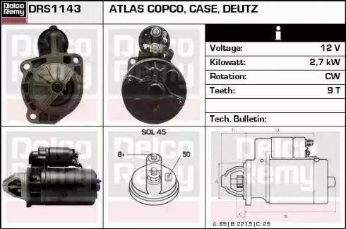 Remy DRS1143 - Motorino d'avviamento autozon.pro